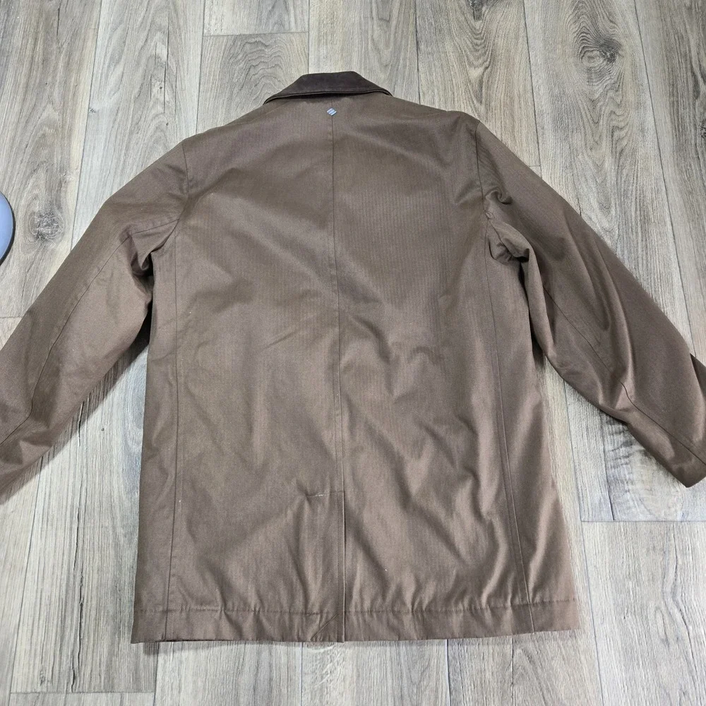 Joseph Abboud Long Brown Rancher's Coat, Men's Size L Missing Top‎ Collar Button
